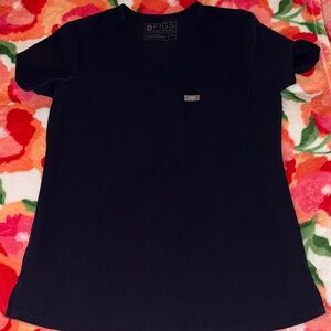 FIGS Catarina Classic Black V-Neck Scrub Top